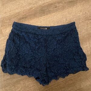 Forever 21 Navy Lace Women Shorts